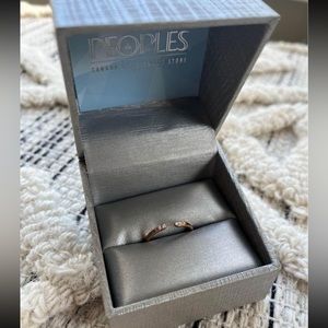 “Wedding Ring” stackable ring 0.25 Carat TW of Diamonds in 10k Rose Gold